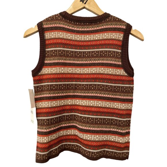 Vintage 80s Rafael Sport Knit Sweater Vest Size Medium Preppy Cozy Deadstock NEW - Picture 2 of 6